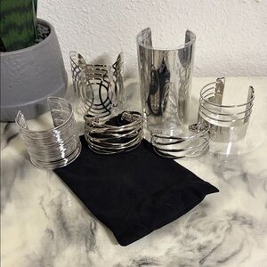 Silver Cuff Bracelet Set of 6 NWOT